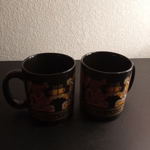 VTG Black Kamora Imported Coffee Liqueur Mugs Set of 2.